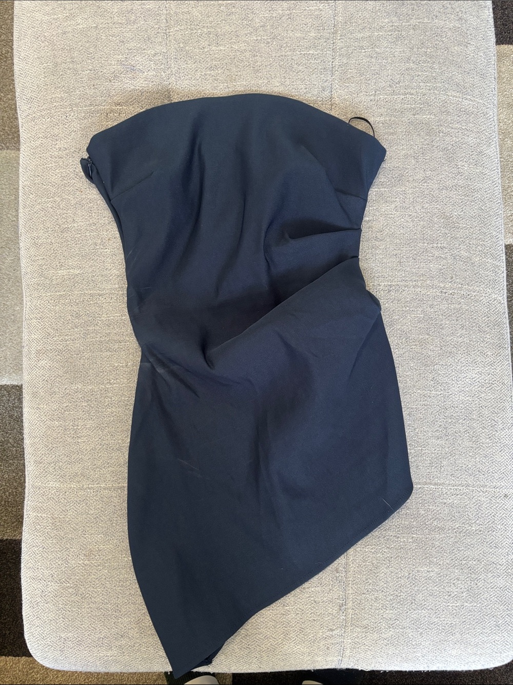 Zara Strapless Black Asymmetrical Hem Dress